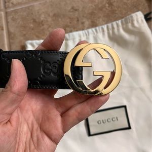 Gucci Interlocking G Leather Women’s Belt, Size 85